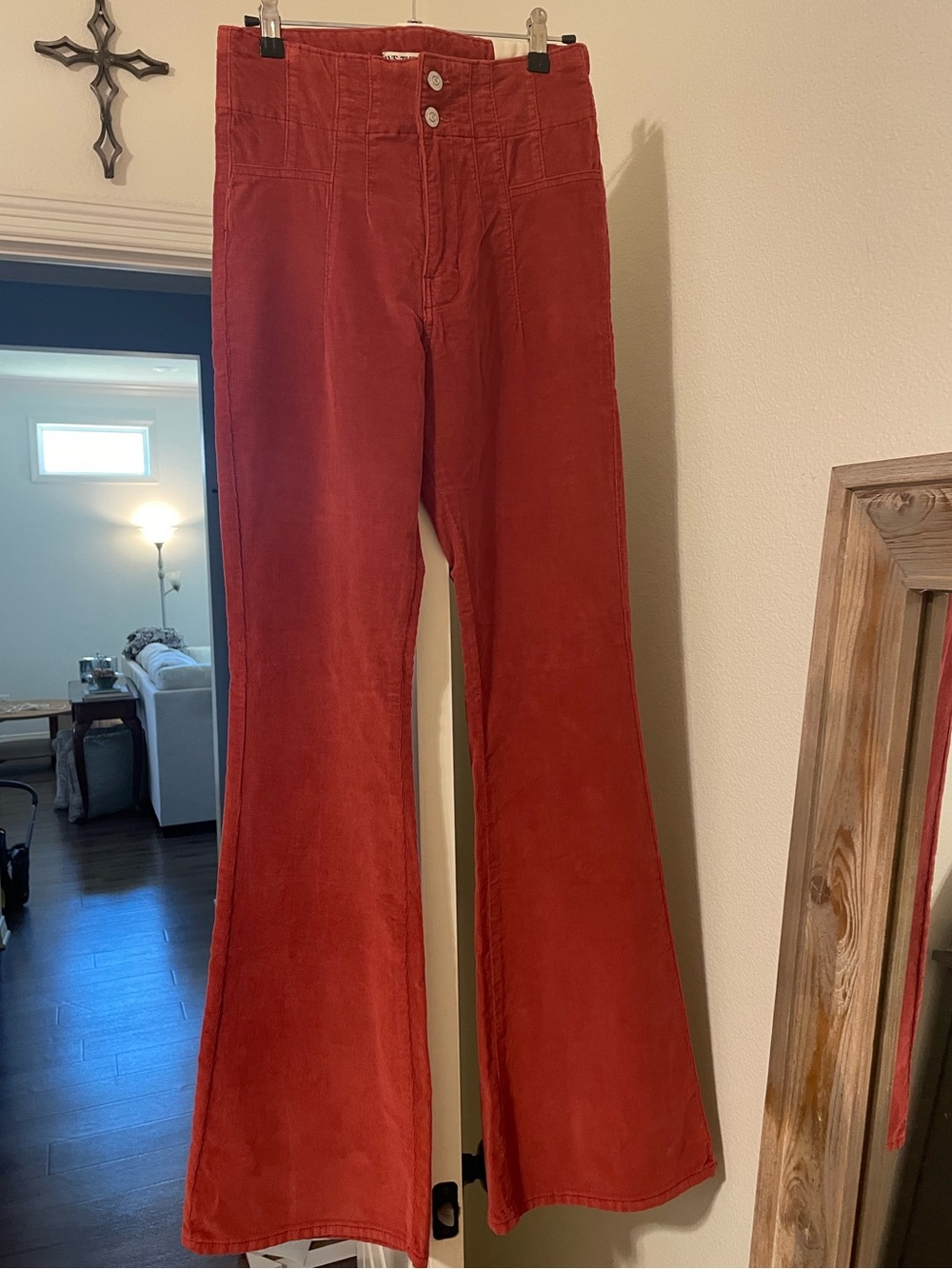 We The Free High-Rise Flared Jayse Cord in Deep Rust Red NWT size 27